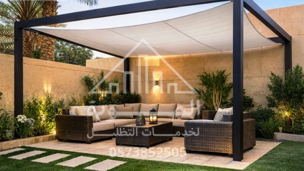 تركيب مظلات حدائق خشبية مودرن (برجولات) لفلل شمال الرياض - شركة الجودة